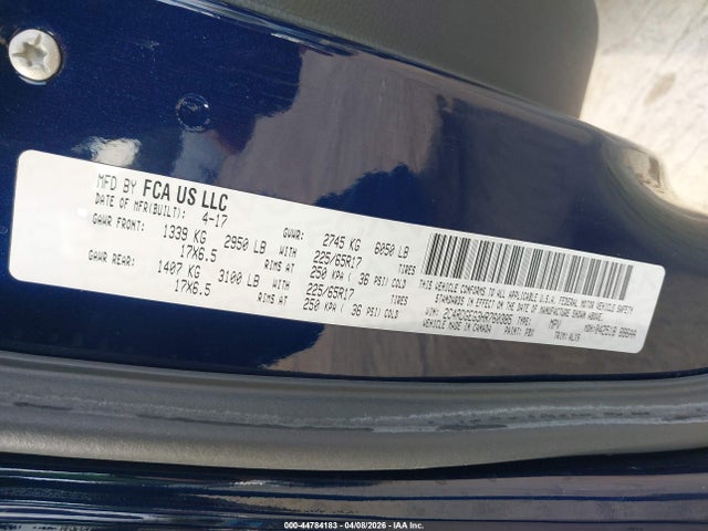 Aukcja sprzedaży 2017 Dodge Grand Caravan Gt, vin: 2C4RDGEG3HR760385, numer aukcji: 44784183