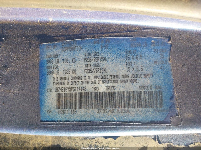 Продаж на аукціоні авто 1993 Dodge D-series D150, vin: 1B7HE16YXPS114142, номер лоту: 44784289