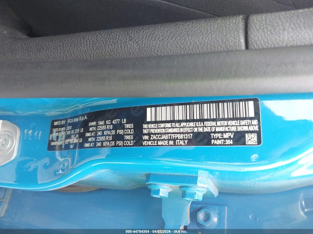 Продаж на аукціоні авто 2015 Jeep Renegade Latitude, vin: ZACCJABT7FPB81317, номер лоту: 44784304