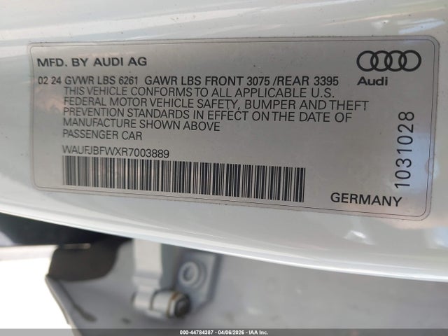 WAUFJBFWXR7003889 Audi E-tron Gt Premium Plus Quattro