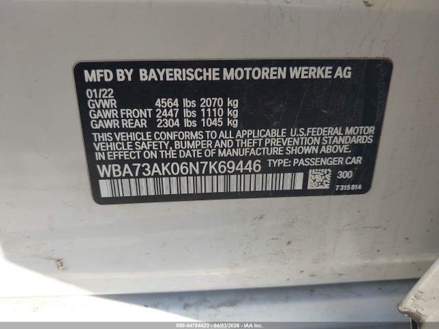 Продаж на аукціоні авто 2022 Bmw 228 Gran Coupe I Xdrive, vin: WBA73AK06N7K69446, номер лоту: 44784423