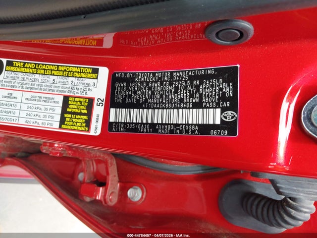 Aukcja sprzedaży 2025 Toyota Camry Se, vin: 4T1DAACK8SU148406, numer aukcji: 44784457