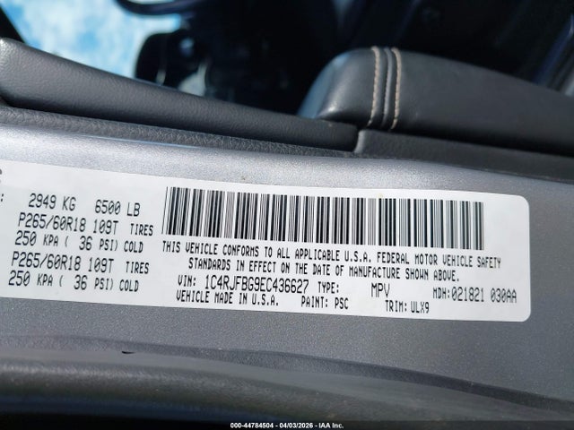 Jeep Grand Cherokee Limited 2014 1C4RJFBG9EC436627 Image 9