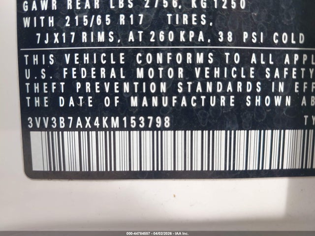 3VV3B7AX4KM153798 Volkswagen Tiguan 2.0t Se/2.0t Sel/2.0t Sel R-line/2.0t Sel R-line Black