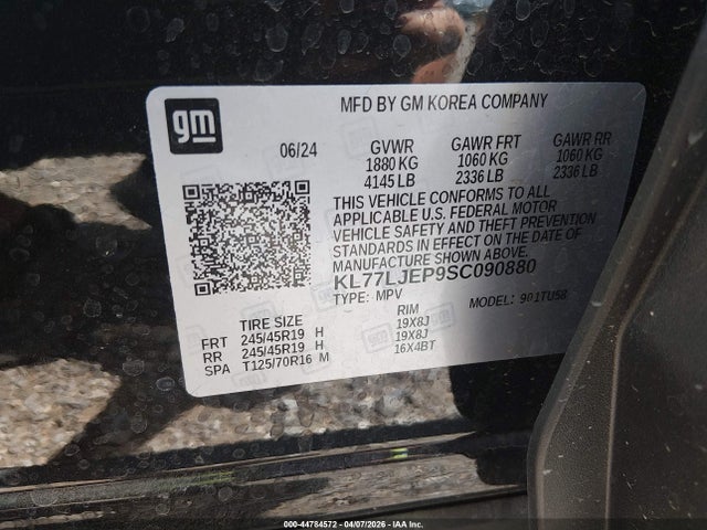 Продаж на аукціоні авто 2025 Chevrolet Trax Fwd 2rs, vin: KL77LJEP9SC090880, номер лоту: 44784572