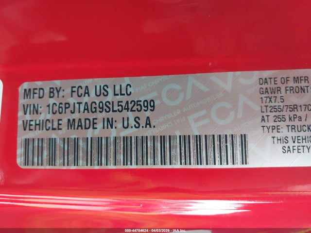 2025 JEEP GLADIATOR 1C6PJTAG9SL542599 Photo 8