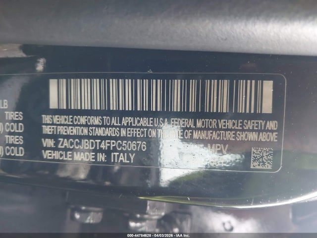 Продаж на аукціоні авто 2015 Jeep Renegade Limited, vin: ZACCJBDT4FPC50676, номер лоту: 44784628