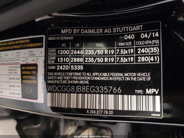 Продаж на аукціоні авто 2014 Mercedes-benz Glk 350 4matic, vin: WDCGG8JB8EG335766, номер лоту: 44784640