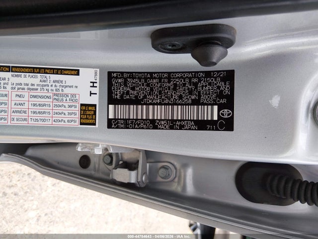 Toyota Prius Le 2022 JTDKAMFU4N3166258 Image 9