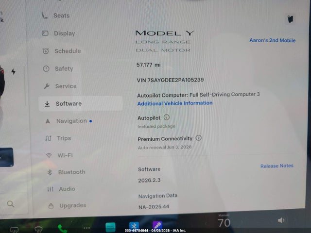 Aukcja sprzedaży 2023 Tesla Model Y Awd/long Range Dual Motor All-wheel Drive, vin: 7SAYGDEE2PA105239, numer aukcji: 44784644