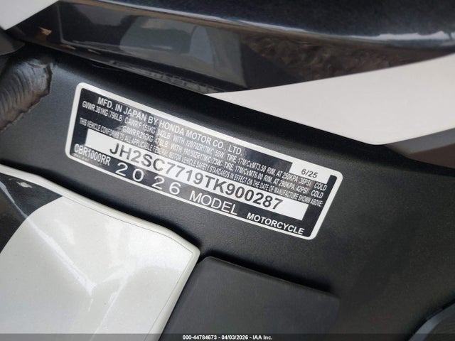 Honda CBR1000 RR 2026 JH2SC7719TK900287 Image 10