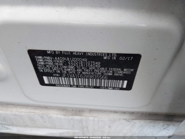 JF1VA1F62H9835566 Subaru Wrx Premium