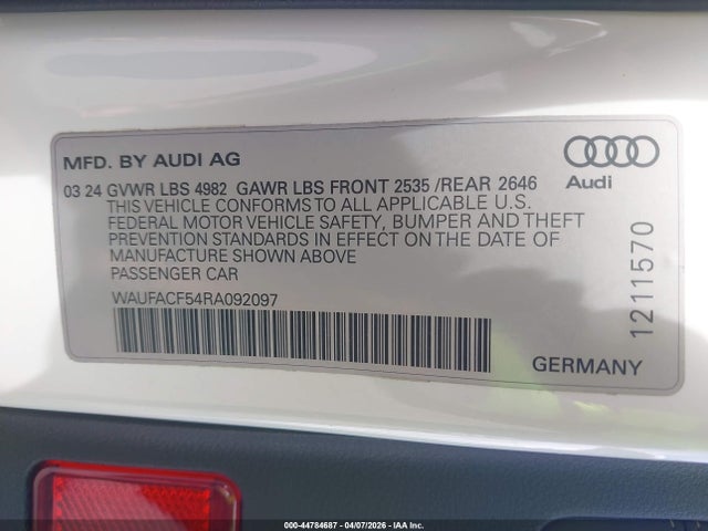 2024 AUDI A5 SPORTBACK WAUFACF54RA092097 Photo 8