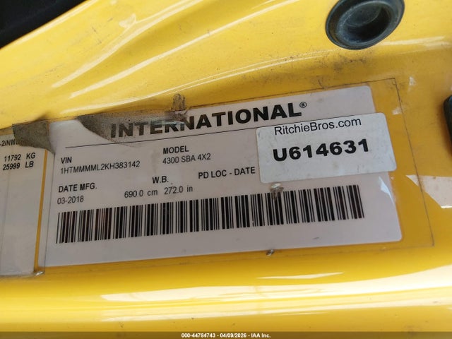 1HTMMMML2KH383142 International Durastar 4300
