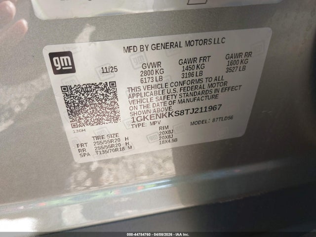 2026 Gmc Acadia Elevation Fwd მანქანა იყიდება აუქციონზე, vin: 1GKENKKS8TJ211967, აუქციონის ნომერი: 44784760