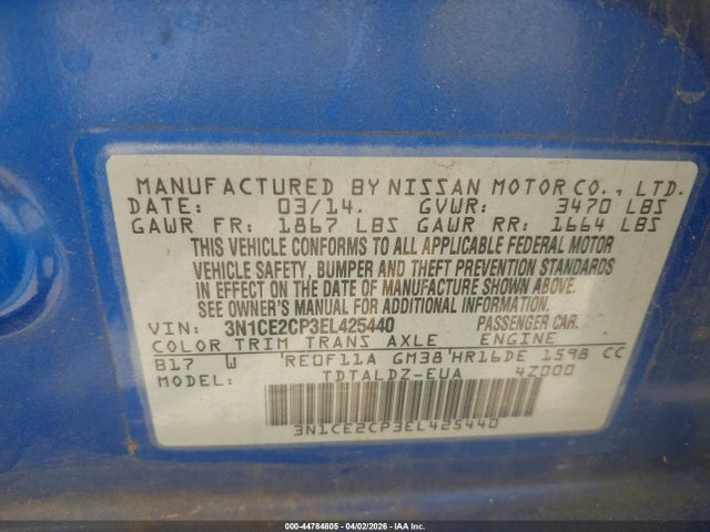 Nissan Versa Note Sv 2014 3N1CE2CP3EL425440 Image 9
