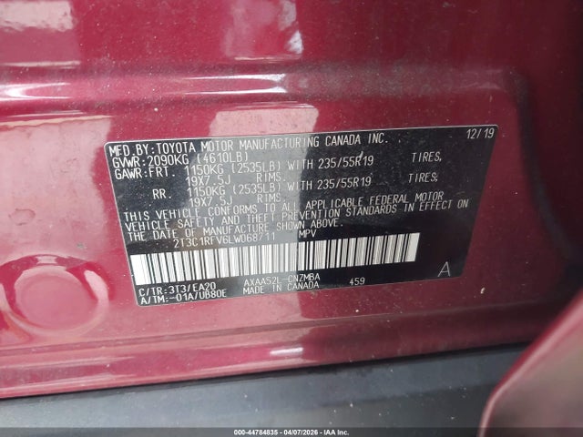 2T3C1RFV6LW068711 Toyota Rav4 Xle Premium