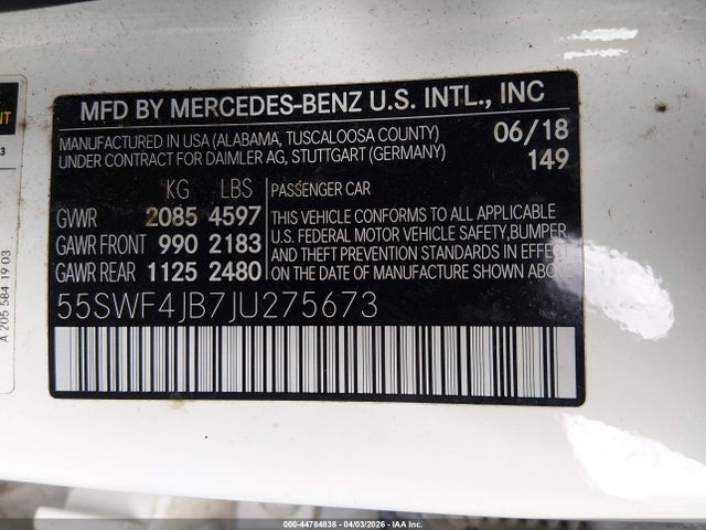 2018 MERCEDES-BENZ C 300 55SWF4JB7JU275673 Photo 8