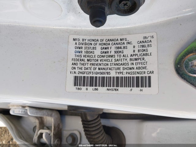 Honda Civic Lx 2016 2HGFC2F51GH569785 Image 9
