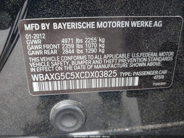 2012 BMW 528I WBAXG5C5XCDX03825 Photo 8