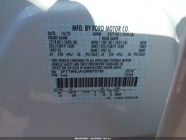 Ford Maverick Xlt 2025 3FTTW8JA1SRB70758 Image 9