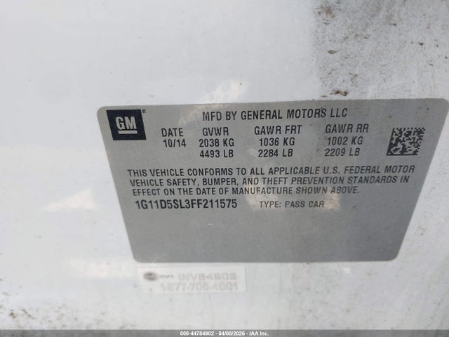 Chevrolet MALIBU 2LT 2015 1G11D5SL3FF211575 Image 9