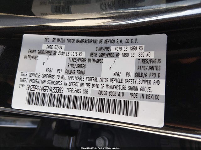 Mazda Mazda3 2.5 S 2024 3MZBPAAM9RM433383 Image 9