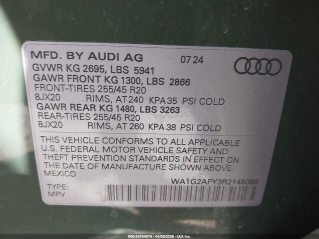 Продаж на аукціоні авто 2024 Audi Q5 Premium 55 Tfsi E S Line Quattro S Tronic, vin: WA1G2AFY3R2145086, номер лоту: 44784976