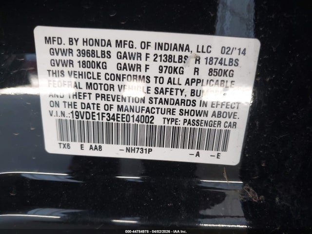 2014 ACURA ILX 19VDE1F34EE014002 Photo 8