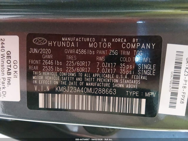 2021 HYUNDAI TUCSON KM8J23A40MU288663 Photo 8
