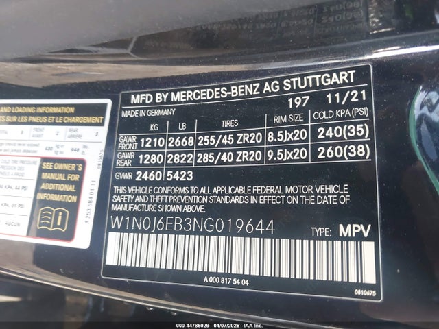 44785029 :رقم المزاد ، W1N0J6EB3NG019644 vin ، 2022 Mercedes-benz Amg Glc 43 4matic Coupe مزاد بيع