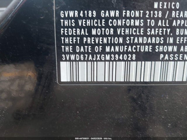 3VWD67AJXGM394028 Volkswagen Jetta 1.4t Se