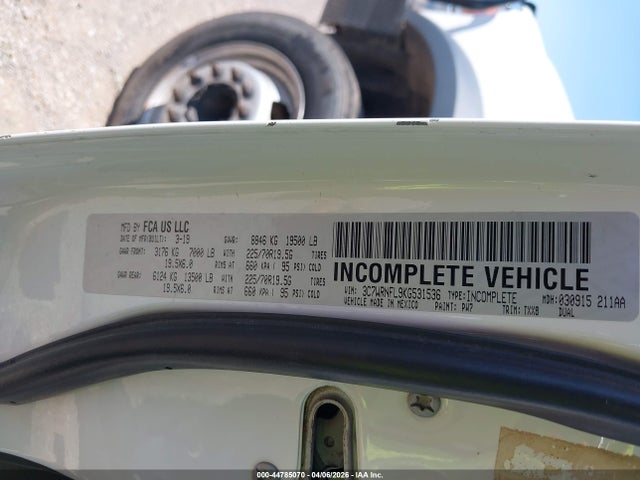 44785070 :رقم المزاد ، 3C7WRNFL9KG531536 vin ، 2019 Ram 5500 Chassis Tradesman/slt/laramie/limited مزاد بيع