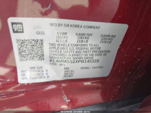 Aukcja sprzedaży 2023 Buick Encore Gx Preferred Fwd, vin: KL4MMBS2XPB145328, numer aukcji: 44785106