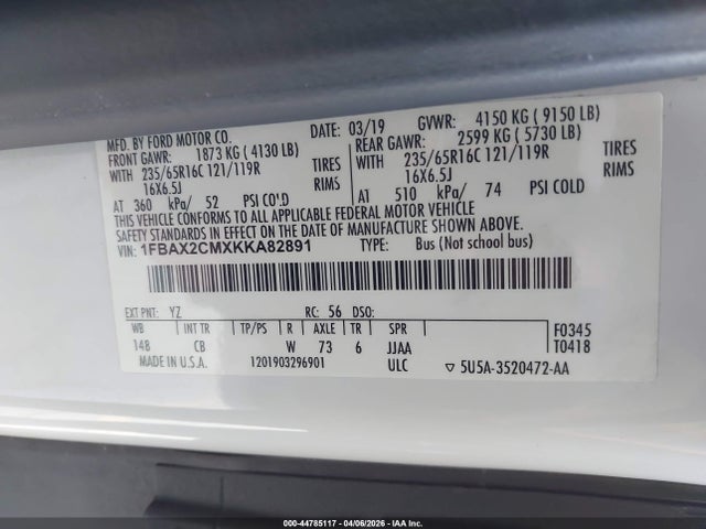 Ford Transit-350 Xlt 2019 1FBAX2CMXKKA82891 Image 9
