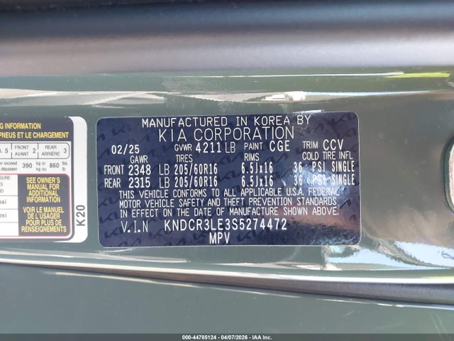 KIA NIRO EX 2025 KNDCR3LE3S5274472 Image 9