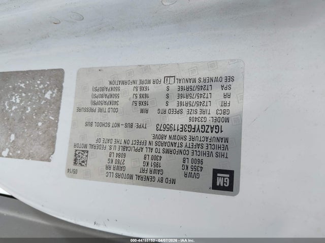 Aukcja sprzedaży 2014 Chevrolet Express 3500 Lt, vin: 1GAZGYFG3E1195673, numer aukcji: 44785152
