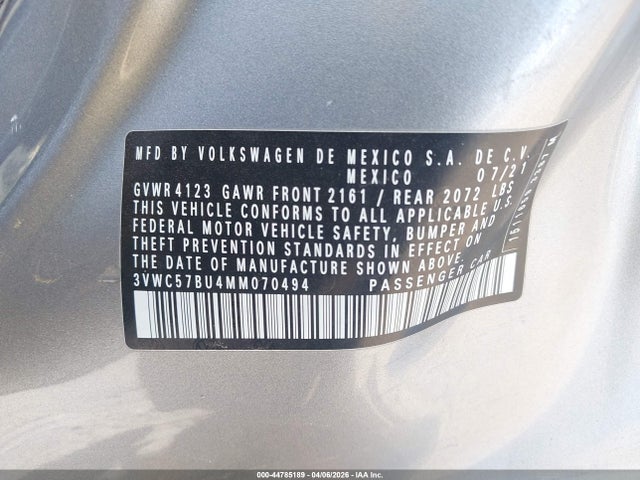 3VWC57BU4MM070494 Volkswagen Jetta