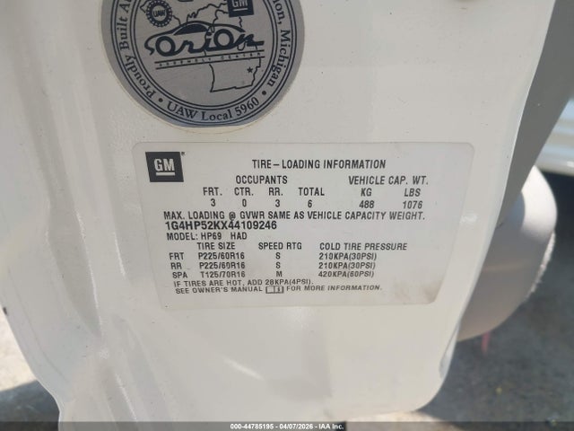 Продаж на аукціоні авто 2004 Buick Lesabre Custom, vin: 1G4HP52KX44109246, номер лоту: 44785195
