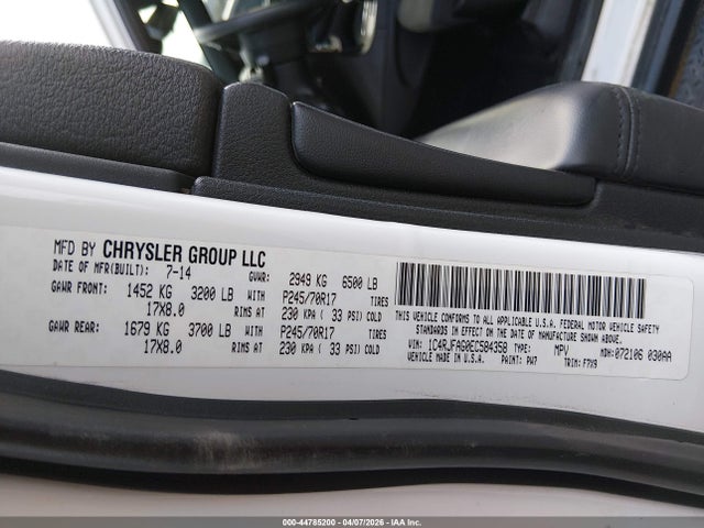 Продаж на аукціоні авто 2014 Jeep Grand Cherokee Laredo, vin: 1C4RJFAG0EC584358, номер лоту: 44785200