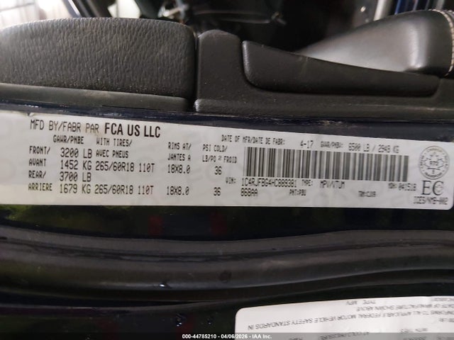 1C4RJFBG4HC889381 Jeep Grand Cherokee Limited