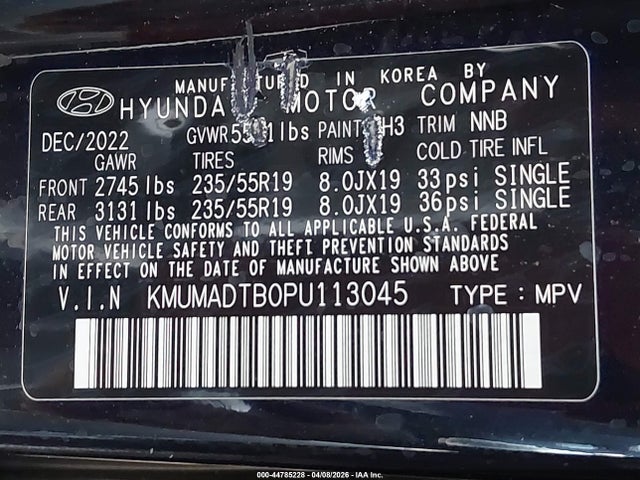 KMUMADTB0PU113045 Genesis Gv70 2.5t Awd