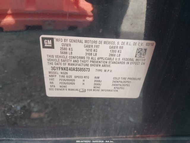 2010 CADILLAC SRX 3GYFNKE40AS585573 Photo 8