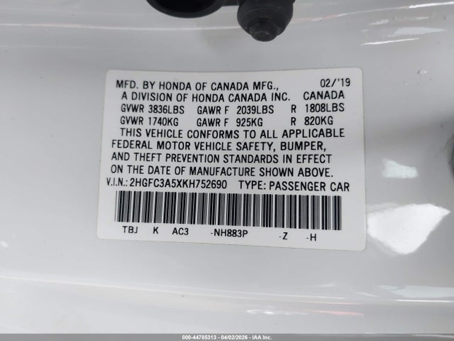 Honda CIVIC SI 2019 2HGFC3A5XKH752690 Image 9