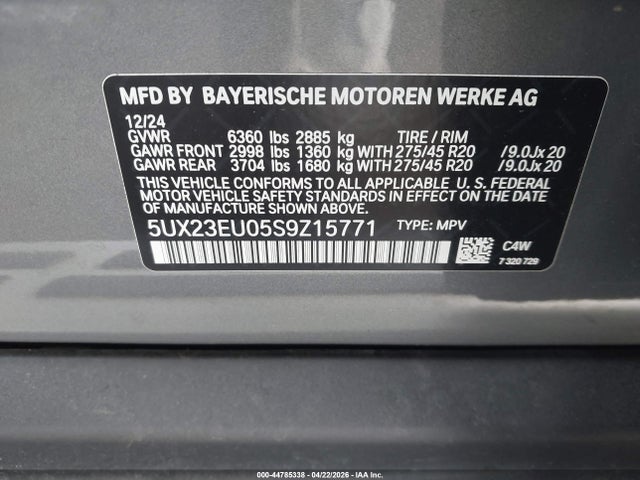 5UX23EU05S9Z15771 BMW X5 Xdrive40i