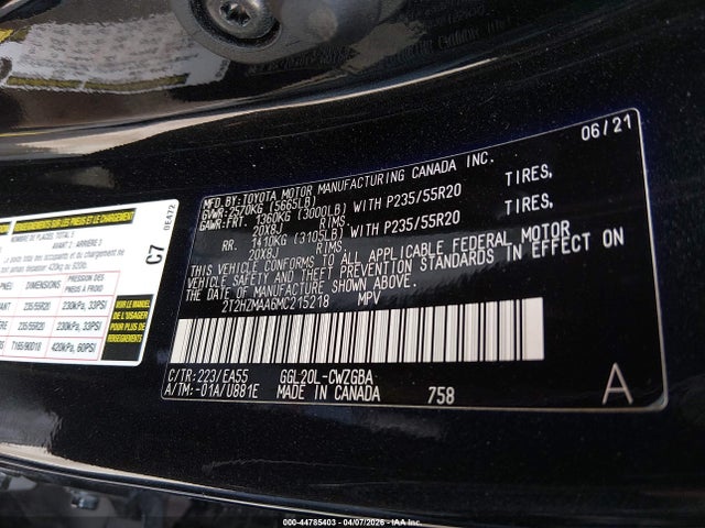 Продаж на аукціоні авто 2021 Lexus Rx 350, vin: 2T2HZMAA6MC215218, номер лоту: 44785403