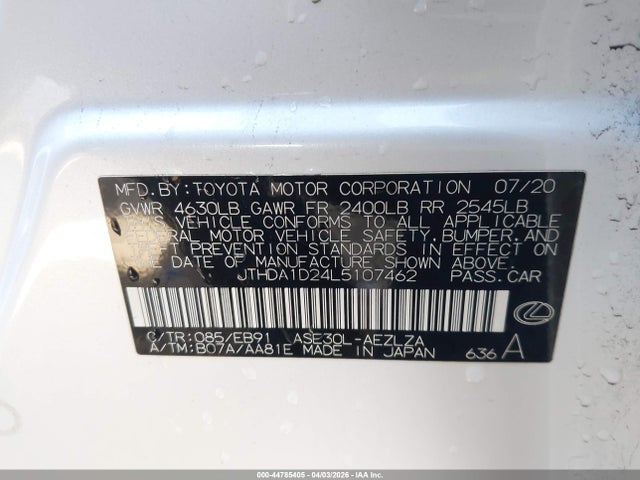 Lexus IS 300 2020 JTHDA1D24L5107462 Image 9