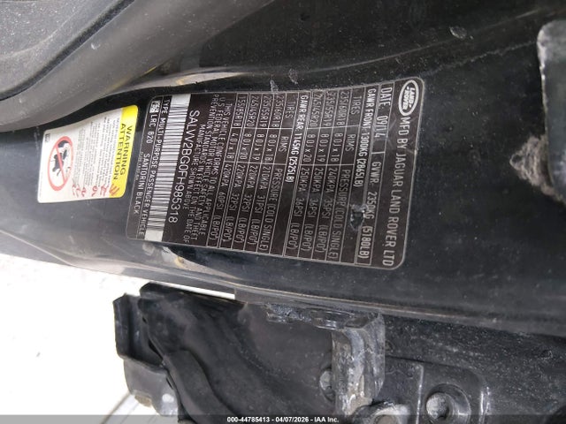 44785413 :رقم المزاد ، SALVV2BG0FH985318 vin ، 2015 Land Rover Range Rover Evoque Prestige مزاد بيع