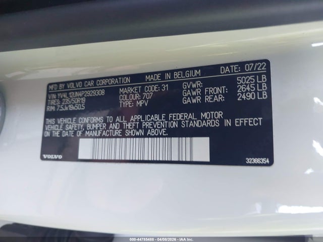 YV4L12UN4P2929308 Volvo Xc40 B5 Plus Bright Theme