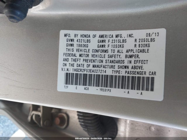 Aukcja sprzedaży 2014 Honda Accord Sport, vin: 1HGCR2F53EA027214, numer aukcji: 44785528